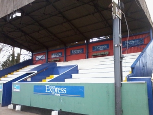 The inside of the grandstand.